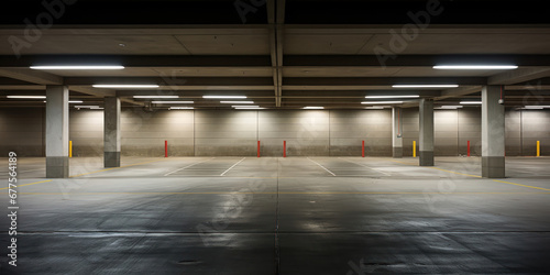 An empty structure designed for parking vehicles photo
