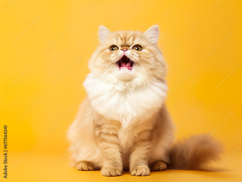 Portrait shot of Persian cat with cute face.studio background.pet and relationship concepts