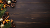Christmas atmosphere background with copy space top view