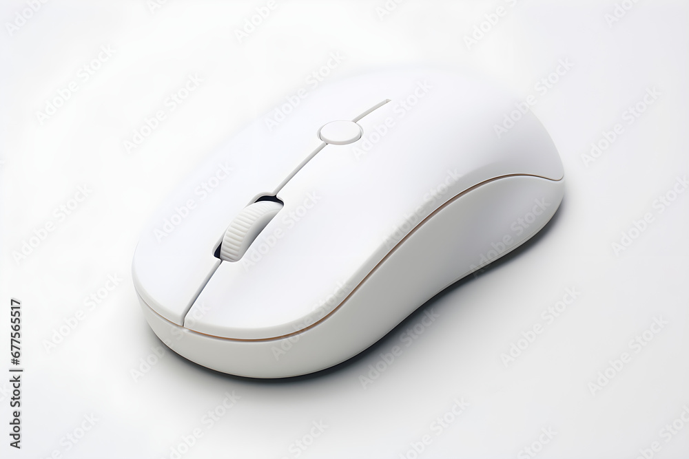 White computer mouse, isolated on white background White computer mouse, isolated on white background