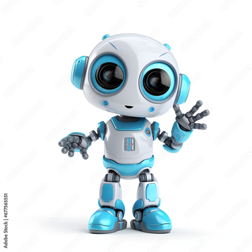 Modern AI technology robot isolated on white background Modern AI technology robot isolated on white background