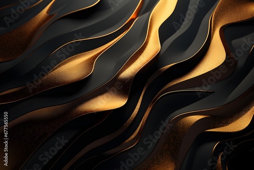 Gold and black gradient waving abstract style background
