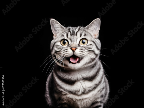 Portrait shot of american shorthair cat.studio background.pet and relationship concepts © Limitless Visions