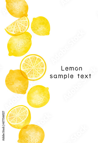 透明感のあるカットレモンのフレームイラスト素材
Transparent Cut Lemon Frame Illustration Material
