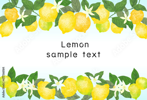 水彩風のレトロなレモンのフレームイラスト素材
Retro Lemon Frame Illustration Material with a Watercolor Feel
