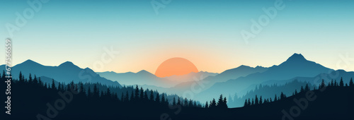 Mountain silhouettes banner