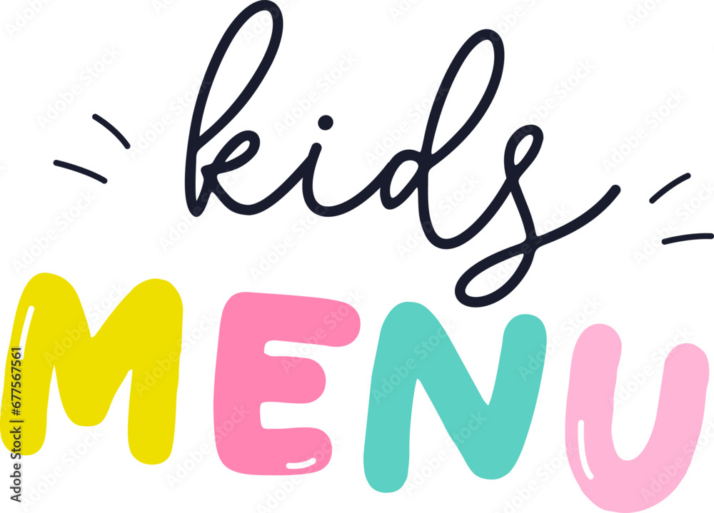 Kids Menu Lettering Sticker