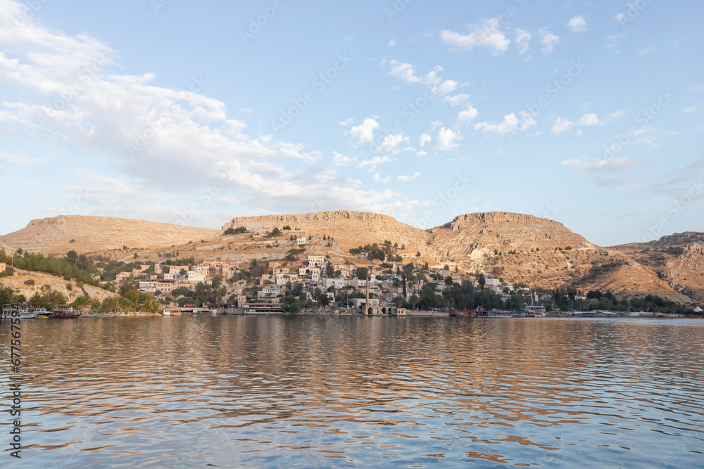Fototapeta premium Gaziantep Halfeti view. They are boats and look great at sunset.