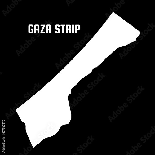 Gaza Strip map isolated on black background. Vector illustration