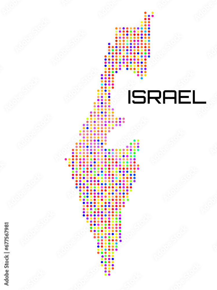 Fototapeta premium Dotted map of Israel on white background. Vector illustration