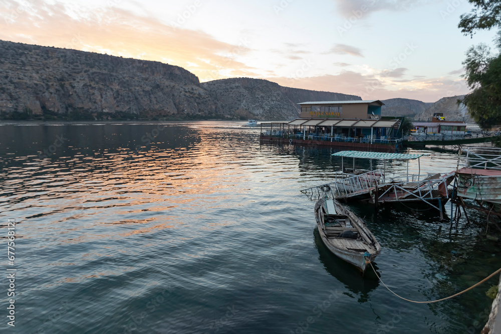 Gaziantep Halfeti view. They are boats and look great at sunset.