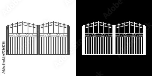 black and white gate