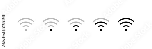 Wi-Fi icons. Linear, different Wi-Fi signal, Wi-Fi icons set. Vector icons