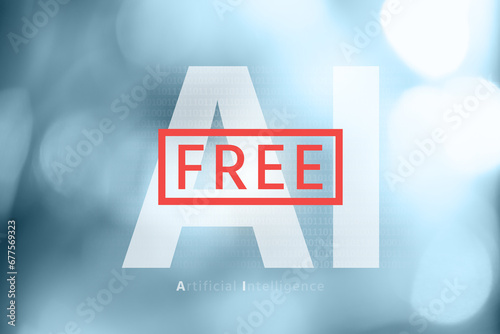 AI free content. Symbol of a product created without the use of artificial intelligence