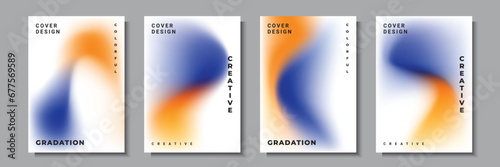 Abstract wave cover template vector, multicolored gradient