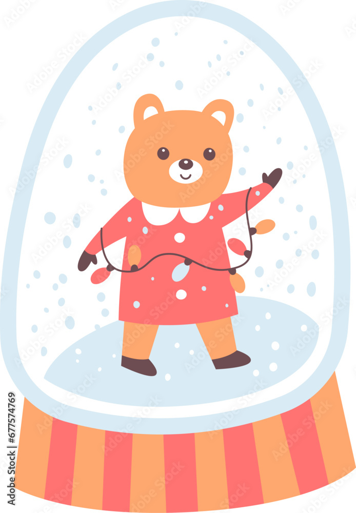 Bear In Snow Globe Bear In Snow Globe
