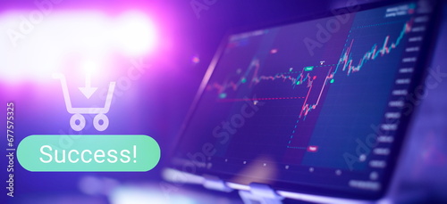 Working as an online trading broker from home. Internet work . Businessman analyzes