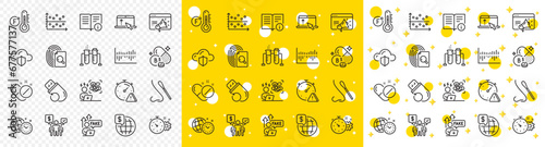 Outline Seo marketing, Medical pills and Difficult stress line icons pack for web with Technical info, World money, Inspect line icon. Flash memory, Swipe up, Time management pictogram icon. Vector
