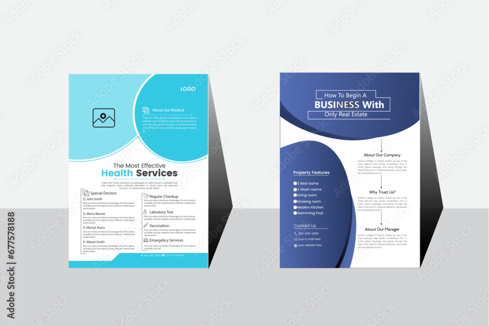 Modern A4 flyer template and modern design.