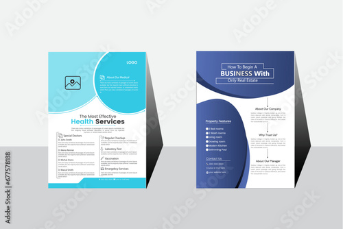 Modern A4 flyer template and modern design.