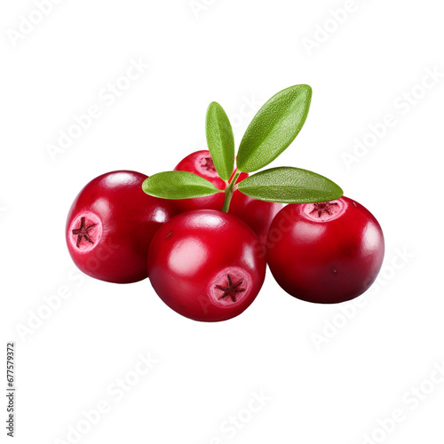 Cranberry fruits isolated on transparent background