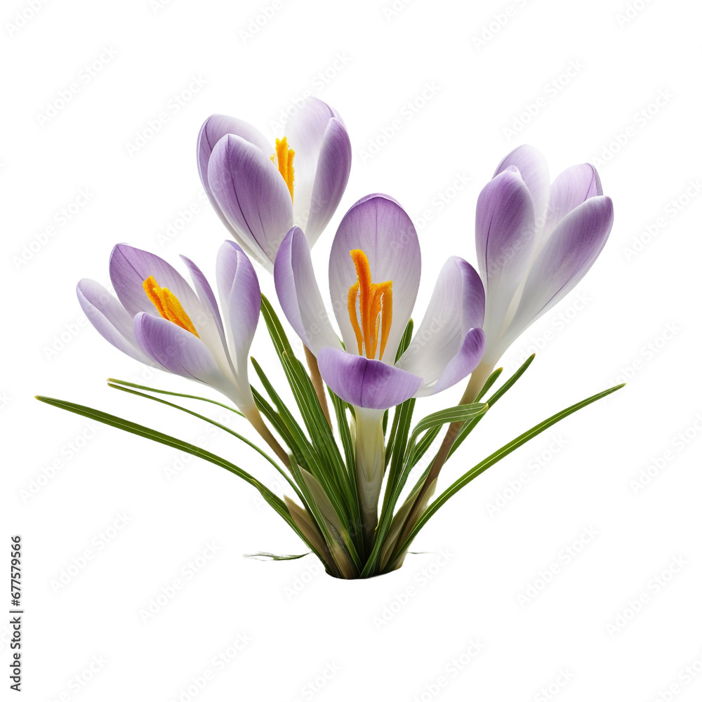 Naklejka premium Crocus flower isolated on transparent background