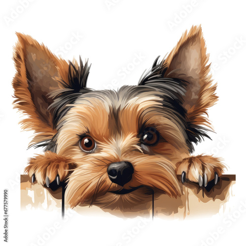 Yorkshire Terrier Peeking Dogs and puppies 