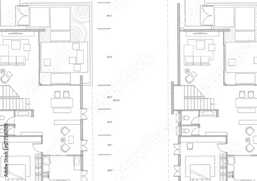 Floor plan designed building on the drawing.