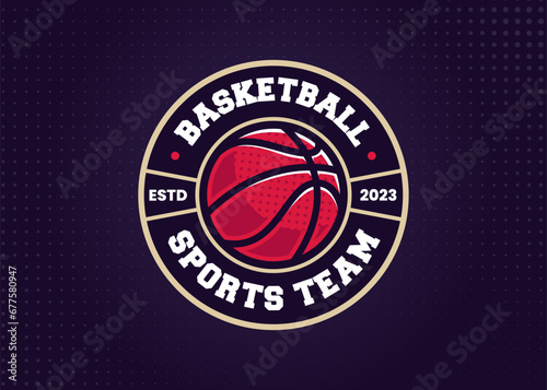 Basketball Sports Logo Template for Sports Team and Tournament