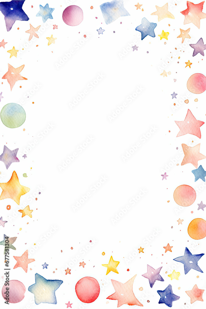 A frame with a stars and night sky design for the notebook background and writing