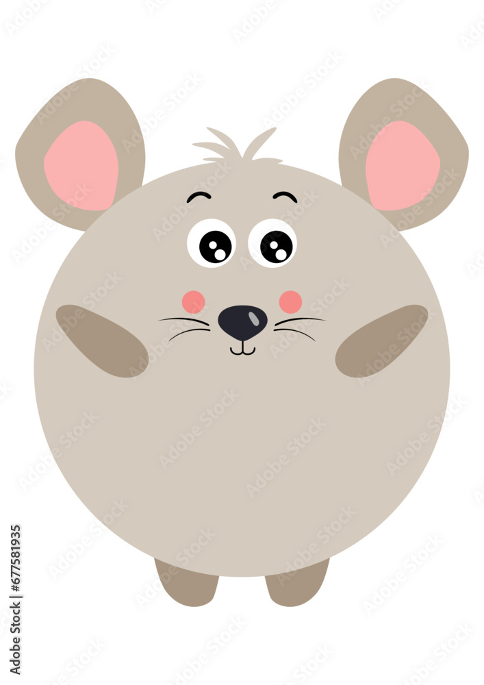 Cute mouse with round body Cute mouse with round body