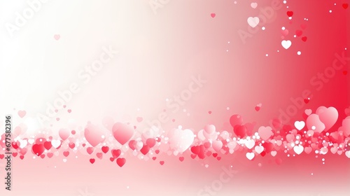 Valentines day background - abstract banner with red hearts and copy space - concept love