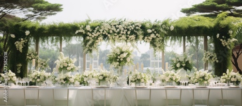 The backdrop of a summer wedding was a breathtaking display of nature s beauty with vibrant flowers adorning every table while the heartwarming theme of love and the joyful spirit of Easter  © TheWaterMeloonProjec