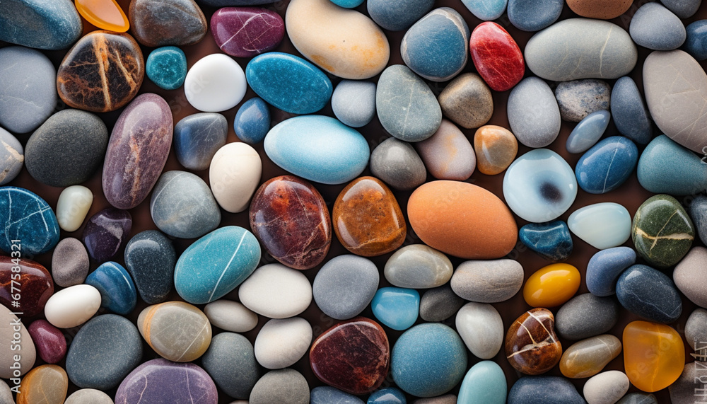 colorful stones background generating by AI technology