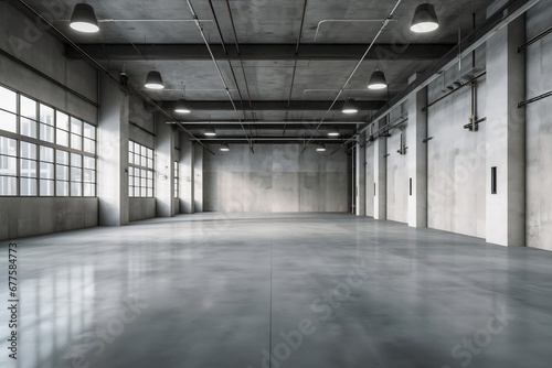Empty industrial unoccupied space interior