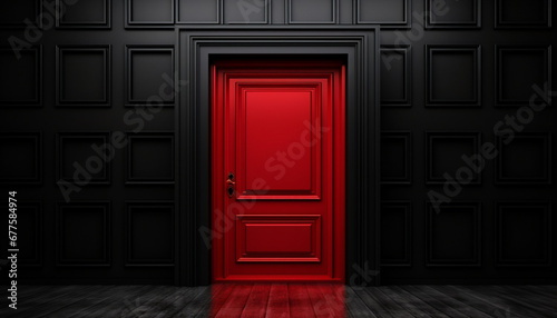 red door in the night generating by AI technology