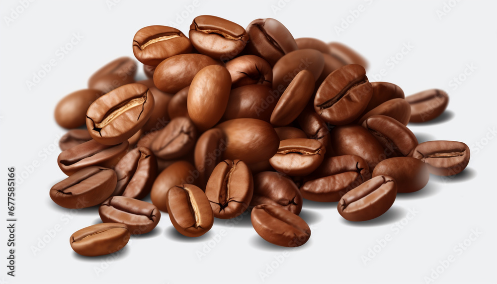 coffee beans isolated on white generating by AI technology coffee beans isolated on white generating by AI technology