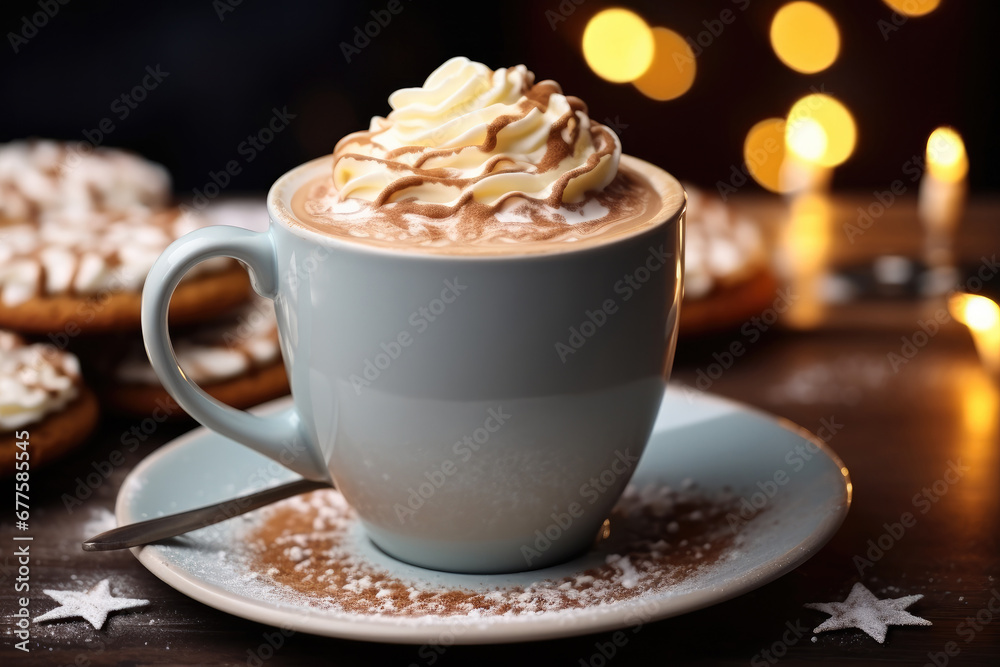 Hot chocolate with an emphasis on the joy and warmth of the season. Hot chocolate with an emphasis on the joy and warmth of the season.