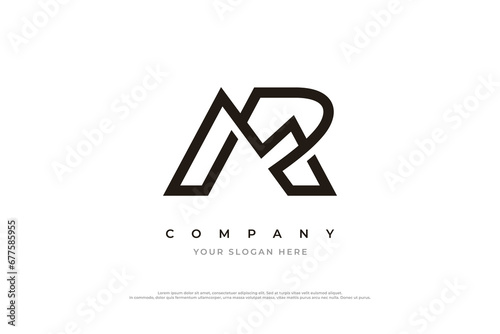 Initial Letter RM or MR Logo Design Vector