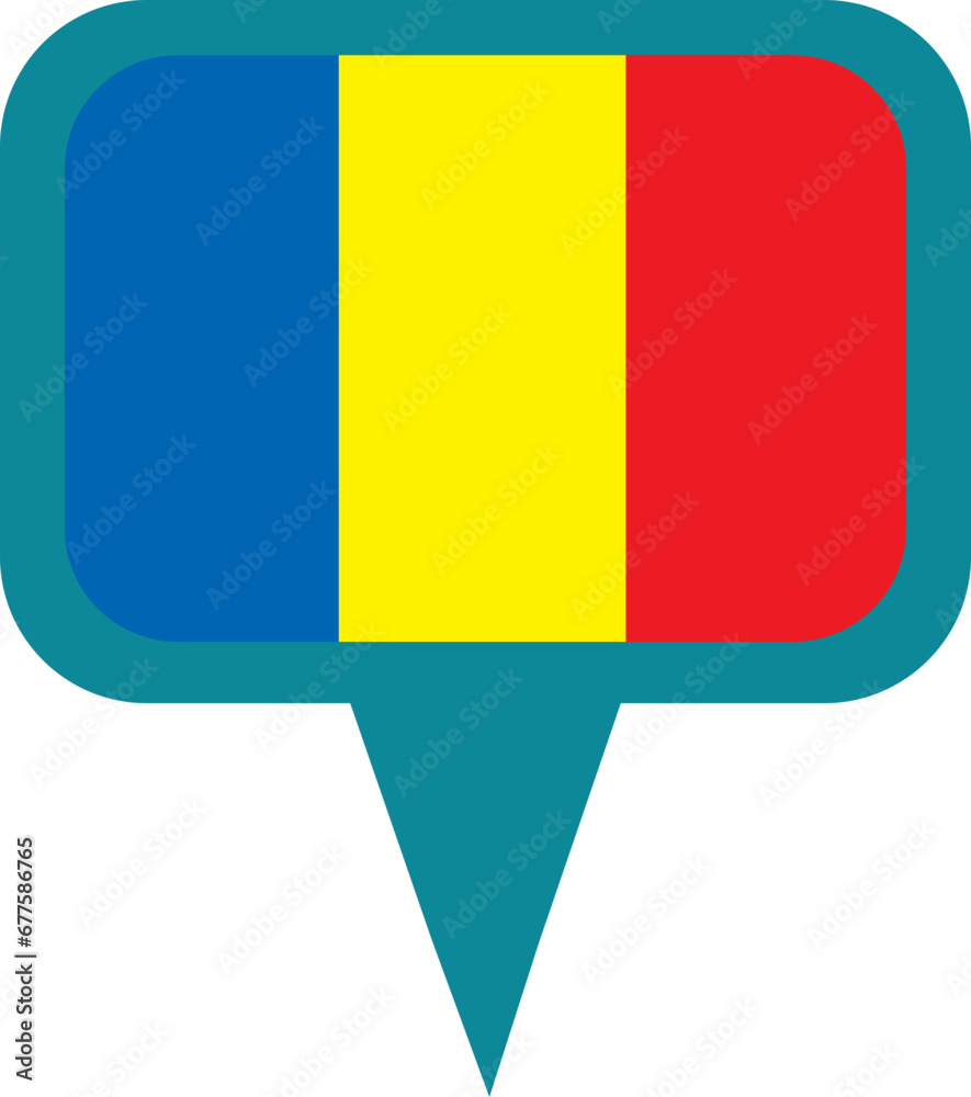 Fototapeta premium Romania Location Pin