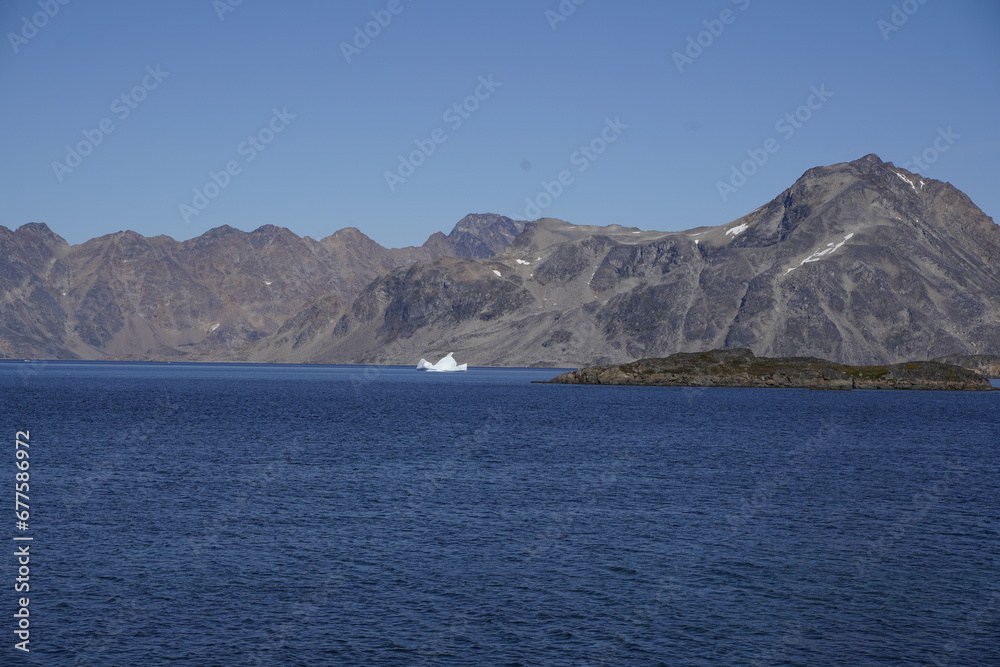 arctic icebergs melting on arctic ocean in greenland