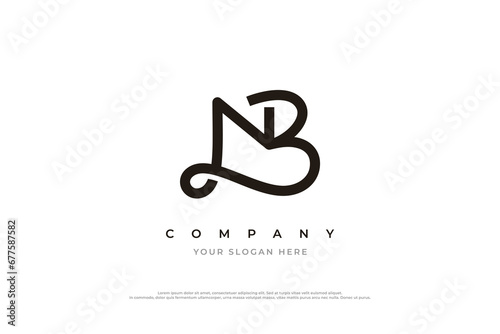 Initial Letter NB Logo Design Vector