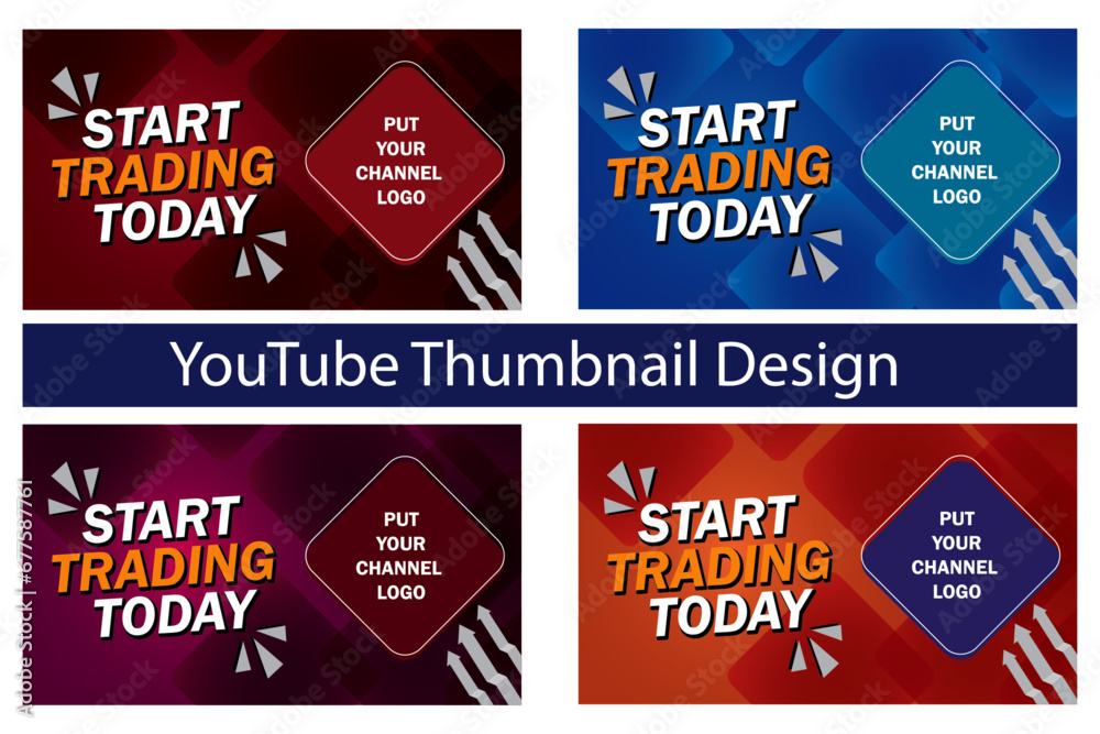 Attractive Social media youtube Thumbnail Design for trading and crypto Currency