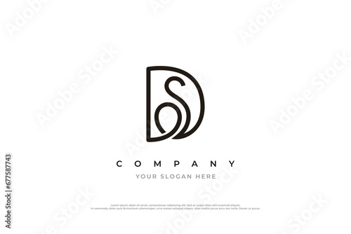Initial Letter SD Logo or DS Monogram Logo Design Vector