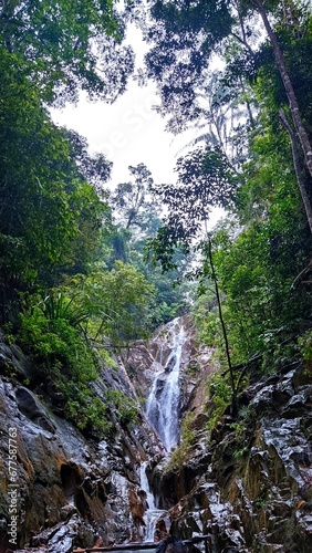 waterfall in the forest mount pulai johor malaysia. © Abd