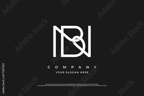 Initial Letter NB or BN Logo Design Vector photo