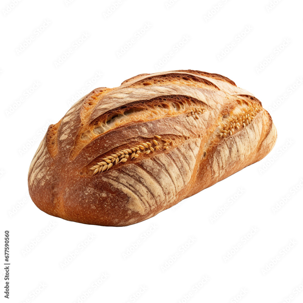 Delicious whole grain bread isolated on transparent background Delicious whole grain bread isolated on transparent background