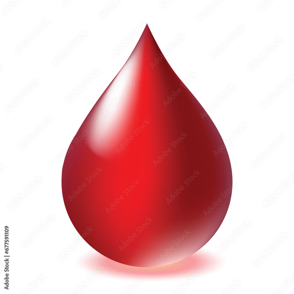 Vector red shiny blood drop isolated on white background - donation, dna test, disease Vector red shiny blood drop isolated on white background - donation, dna test, disease