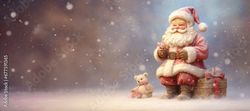 Santa Claus in soft pastel colors. Christmas in 3d style