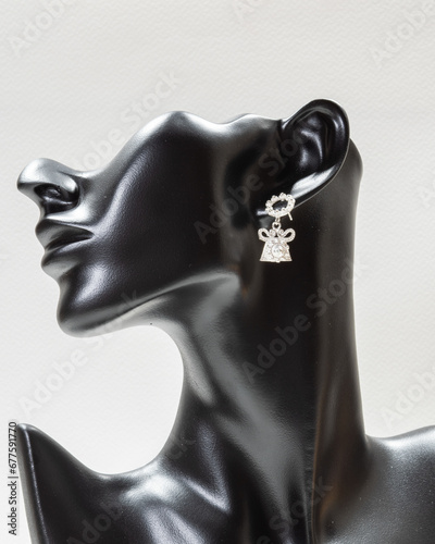 Hmong silver jewelry on black background, Handmade silver accessories